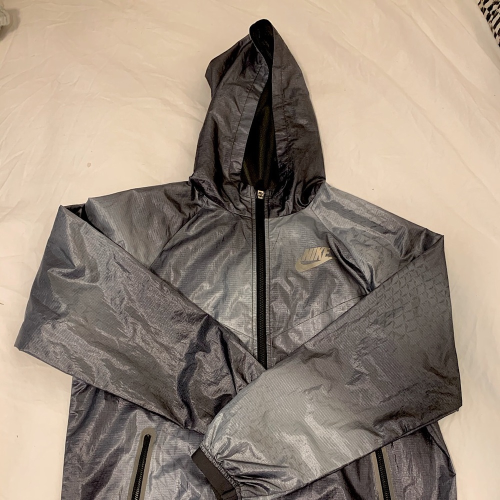 NIKE silver reflective windbreaker